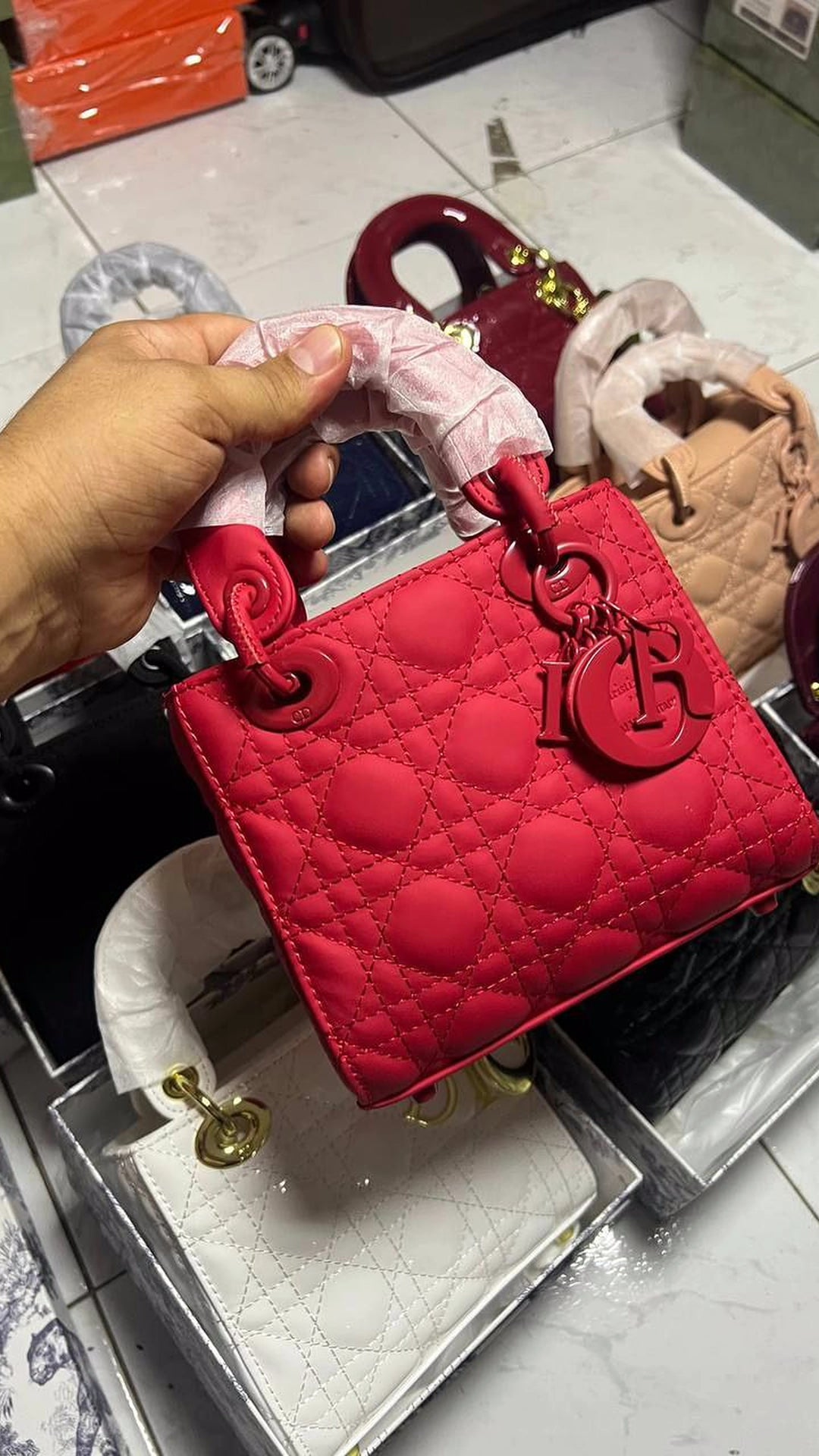 Dior bag lady